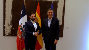 140723ESP01 APOYO VISITA DEL PRESIDENTE BORIC AL PALACIO DE LA MONCLOA 08