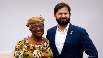 060725BRA04 APOYO REUNIÓN BILATERAL PRESIDENTE BORIC CON LA DIRECTORA GENERAL DE LA ORGANIZACIÓN MUNDIAL DE COMERCIO NGOZI OKONJO-IWEALA 04