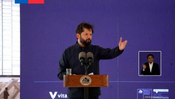 03102518 PRESIDENTE BORIC EN CEREMONIA DE PRIMERA PIEDRA DEL MUSEO NUMU 01